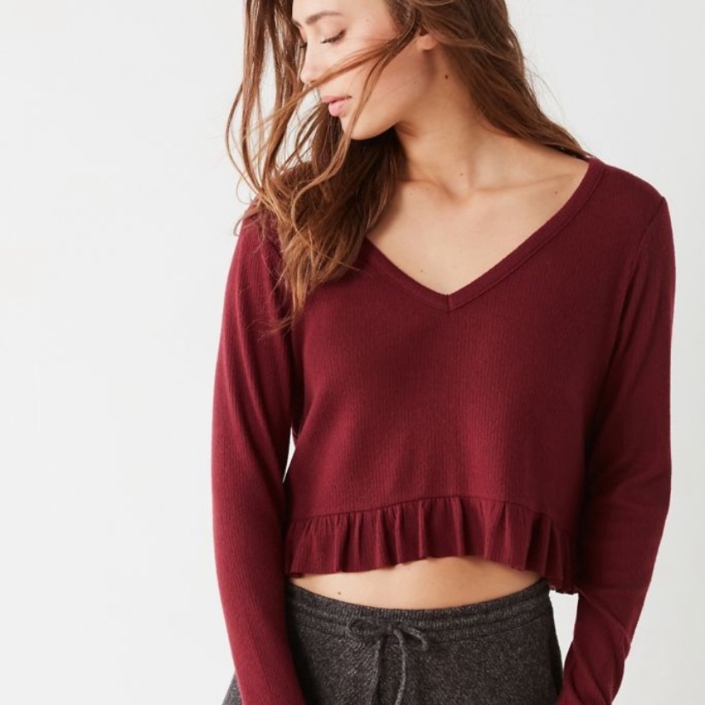 Urban Outfitters Ruffle Cropped Top